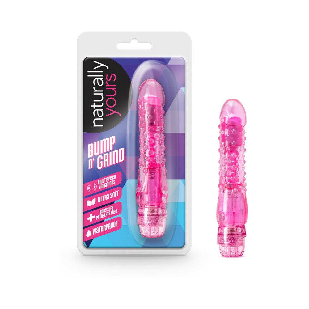 Naturally Yours Bump n' Grind Textured Slimline Vibrator Pink