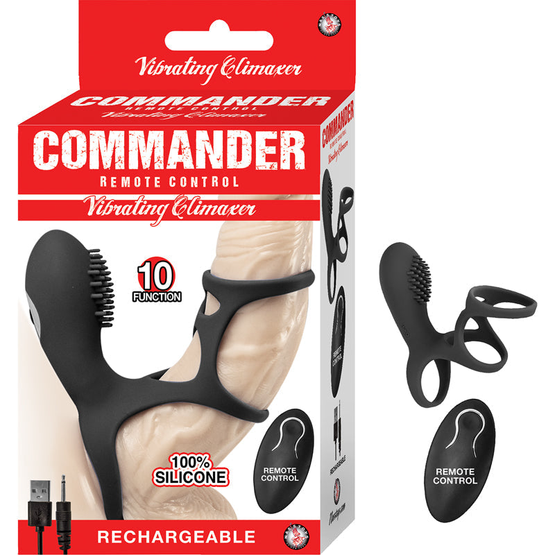 Commander Remote Control Vibrating Climaxer Black - Fantasies Boutique