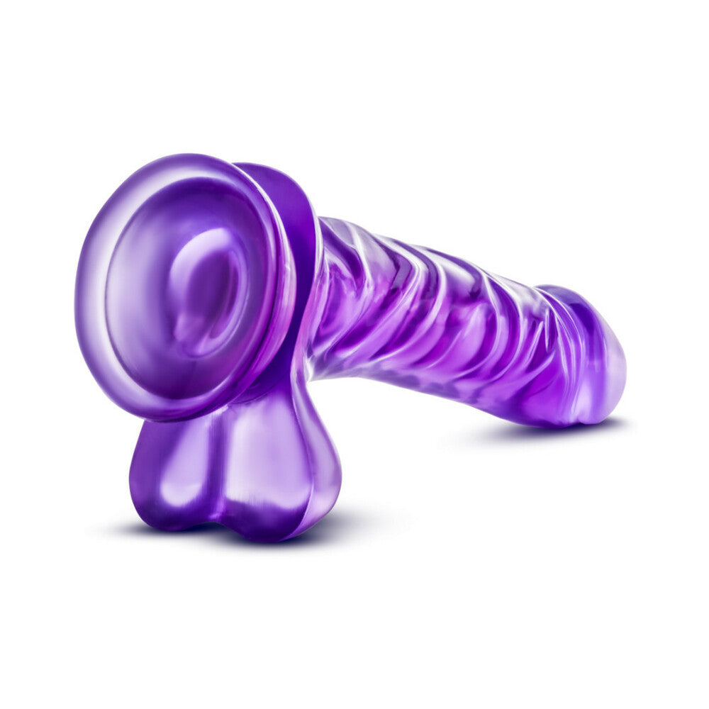 B Yours Basic 8 Realistic 9 in. Dildo with Balls Purple - Fantasies Boutique