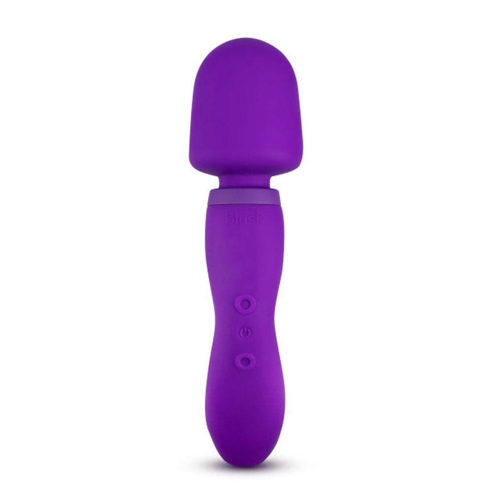 Wellness Dual Sense Rechargeable Silicone Dual Ended G-Spot & Wand Vibrator Purple - Fantasies Boutique
