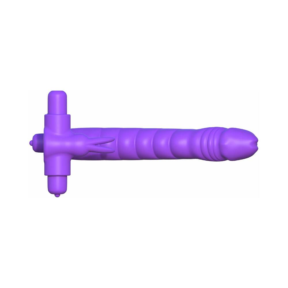 Fantasy C-Ringz Double Penetrator Vibrating Rabbit Dual Entry Cockring Purple - Fantasies Boutique