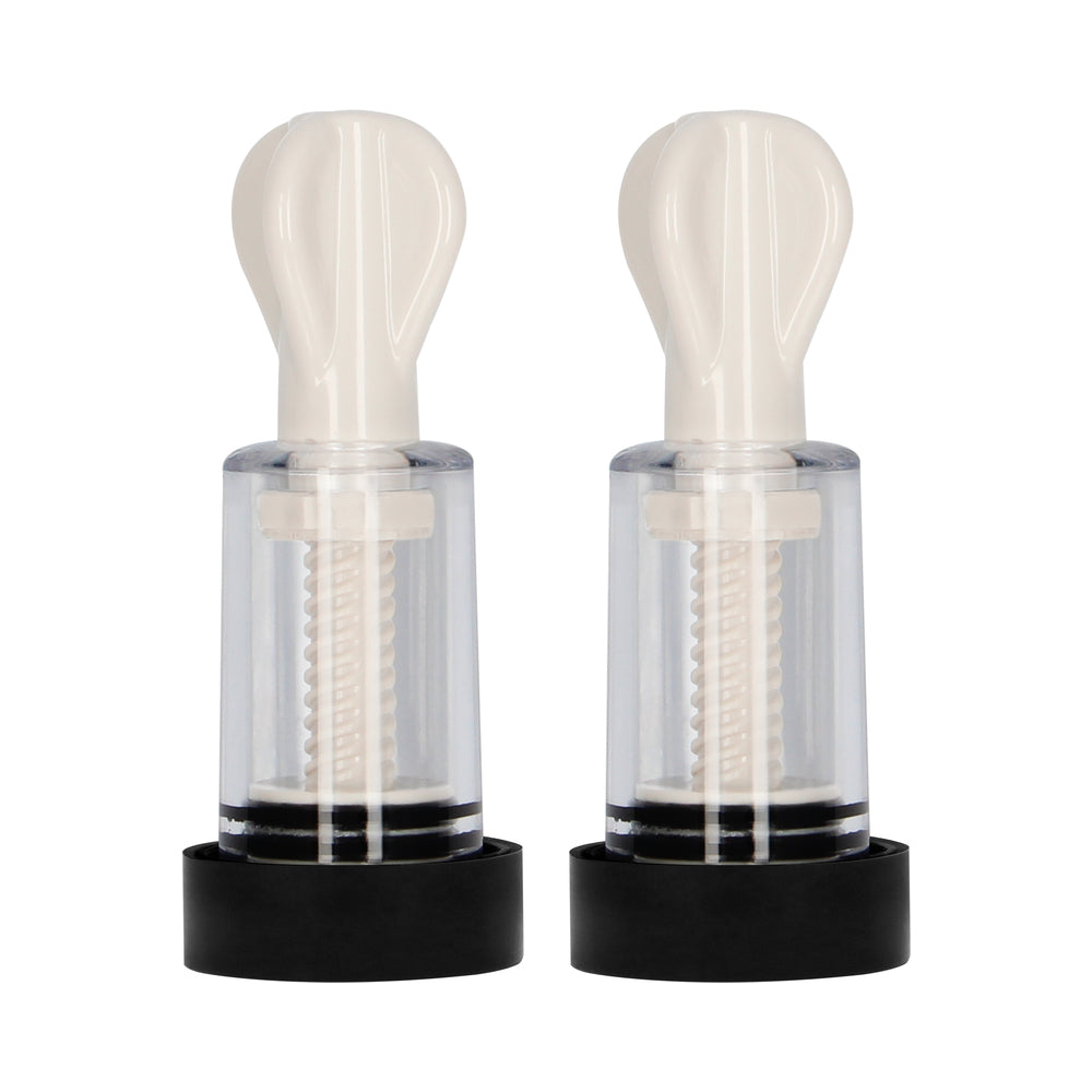 Shots ElectroShock Remote-Controlled E-Stimulation Nipple Suckers White - Fantasies Boutique