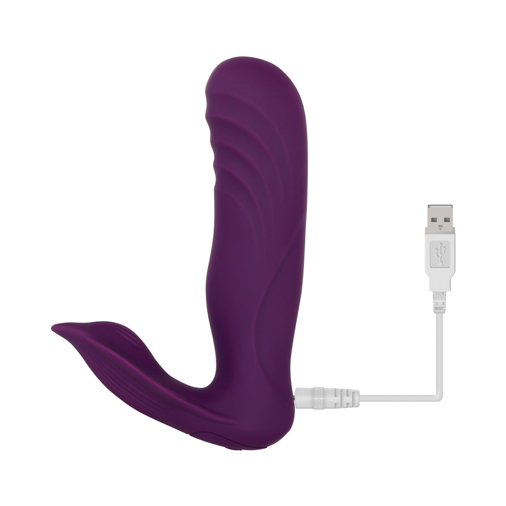Gender X Velvet Hammer Rechargeable Remote-Controlled Thumping Thrusting Dual Stimulator Purple - Fantasies Boutique