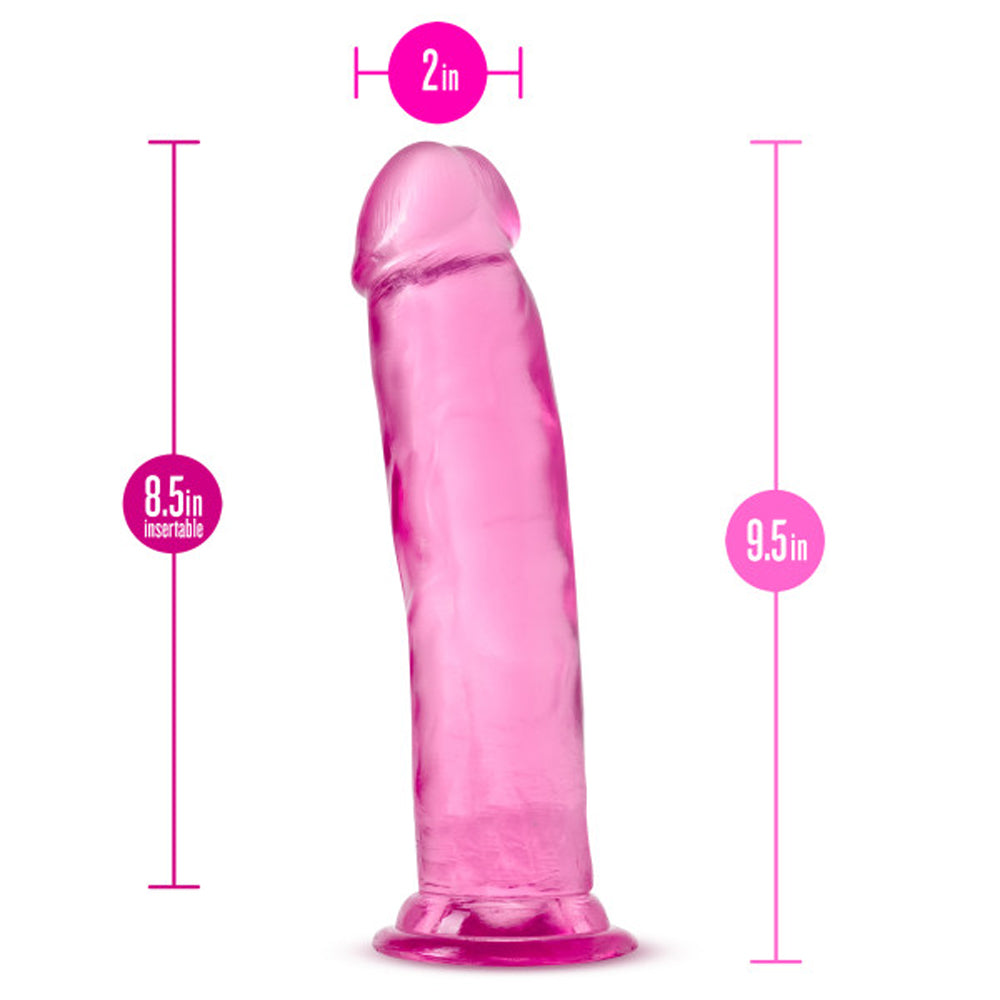 Blush B Yours Plus Thrill n' Drill 9 in. Dildo with Suction Cup Pink - Fantasies Boutique