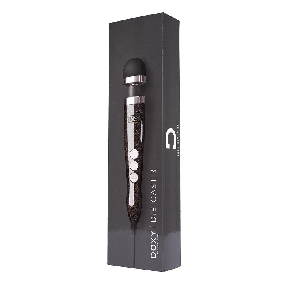 Doxy Die Cast 3 Compact Wand Vibrator Disco Black - Fantasies Boutique