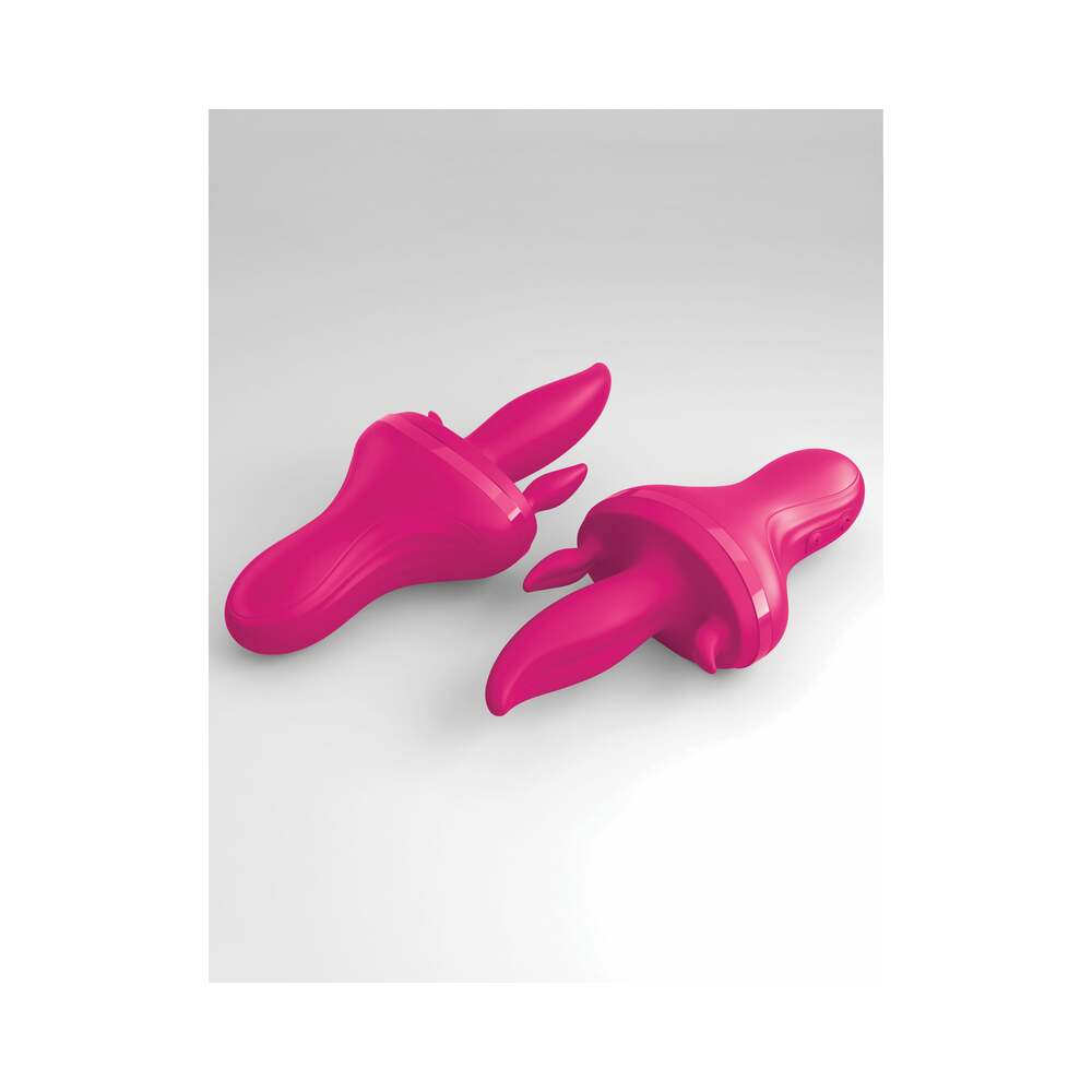 3Some Holey Trinity Triple Tongue Vibrator Rechargeable Silicone Red - Fantasies Boutique