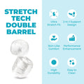b-Vibe Strech-Tech Double Barrel Ultra Stretchy C-Ring & Ball Stretcher
