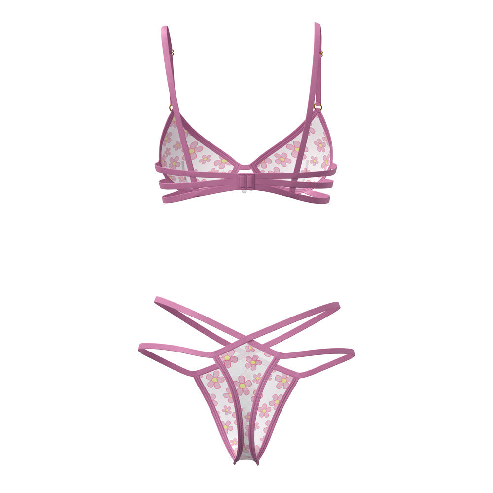 Magic Silk Daisy Bra & Thong Set Daisy Print L/XL