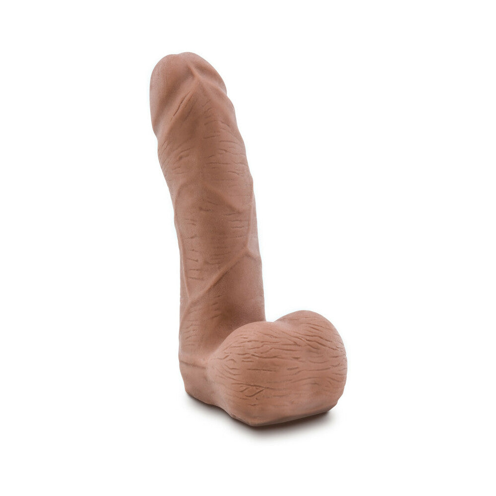 Au Naturel Carlito 5 in. Posable Dual Density Dildo with Balls Tan - Fantasies Boutique