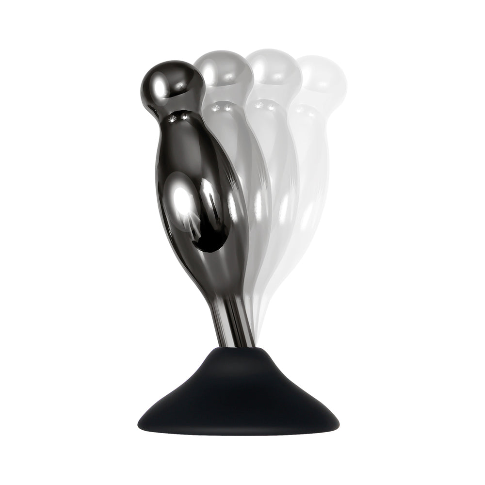 Evolved Joy Sticks 2-Piece Metal Anal Plug With Suction Cup Base Set Black - Fantasies Boutique