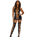 Dreamgirl Seamless Opaque Halter Garter Dress With Front and Back Slash Details Black OS - Fantasies Boutique