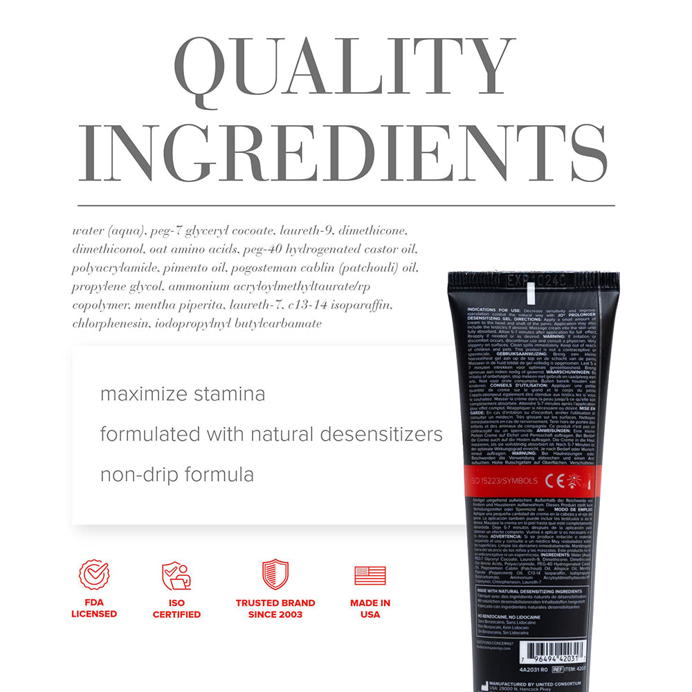 JO Prolonger Penile Desensitizing Gel 2 oz.