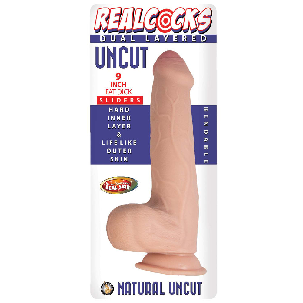 Realcocks Dual Layered Uncut Slider Fat Dick 9 in. Light - Fantasies Boutique