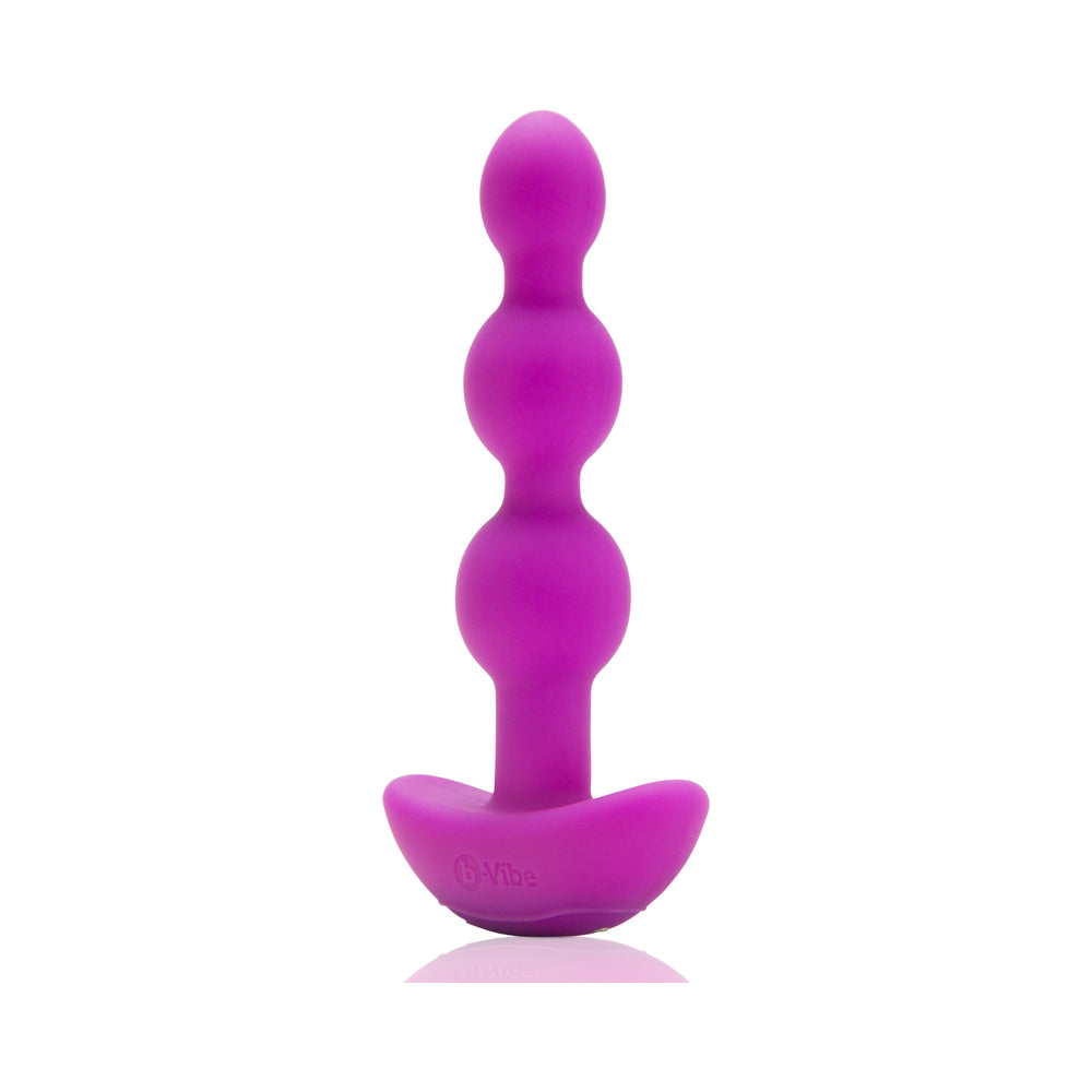 b-Vibe Triplet Rechargeable Remote-Controlled Vibrating Anal Beads Plug Fuchsia - Fantasies Boutique