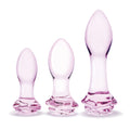 Glas Rosebud 3-Piece Glass Anal Plug Set - Fantasies Boutique