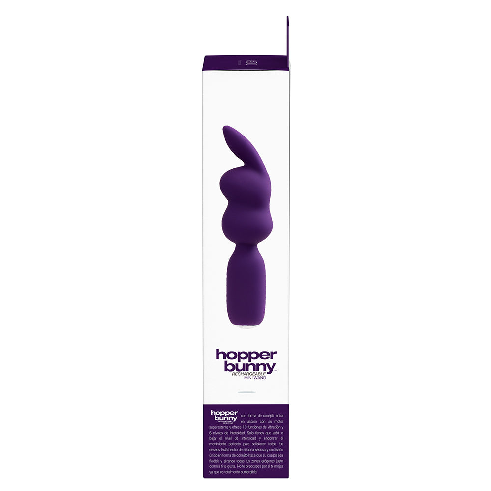 VeDO Hopper Bunny Rechargeable Silicone Mini Wand Vibrator Purple - Fantasies Boutique