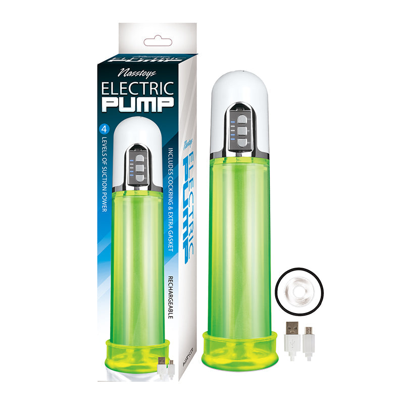 Rechargeable Green Electric Pump With C ring and Extra Gasket - Fantasies Boutique
