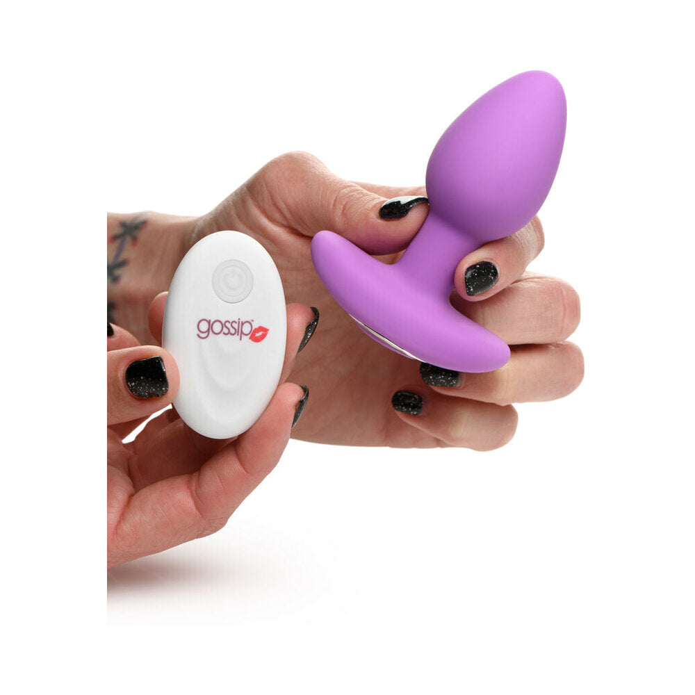 Curve Toys Gossip Pop Rocker Rechargeable Remote-Controlled Silicone Vibrating Anal Plug Violet - Fantasies Boutique