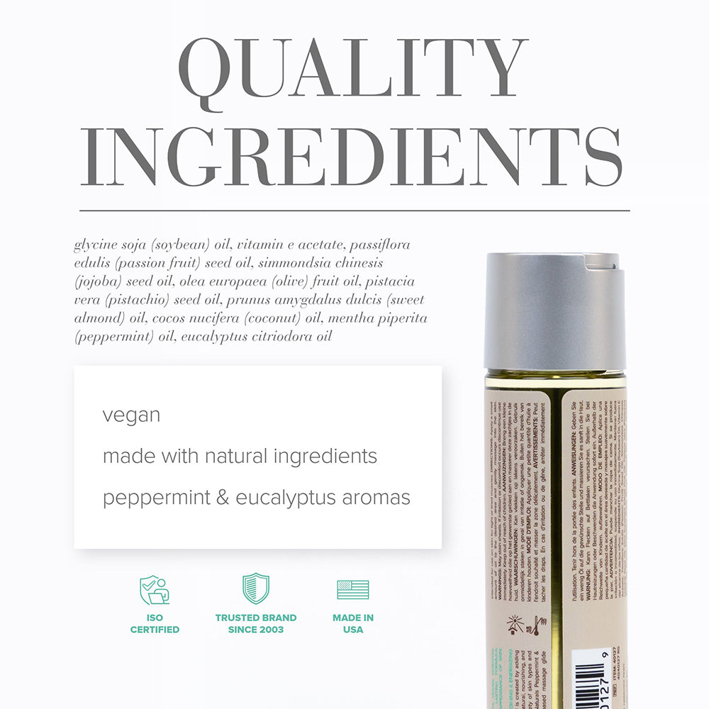 JO Naturals Massage Oil Peppermint & Eucalyptus 4 oz. - Fantasies Boutique