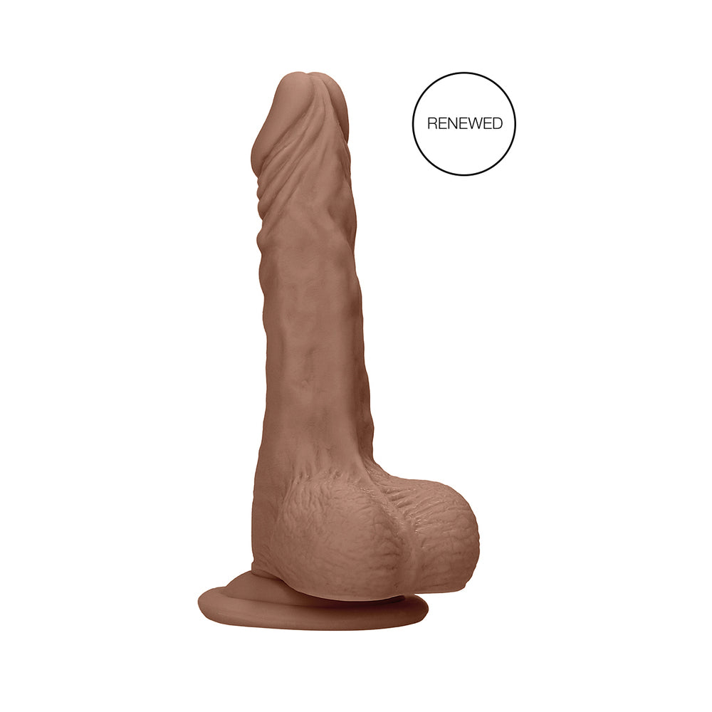 RealRock Realistic 9 in. Dildo With Balls and Suction Cup Tan - Fantasies Boutique