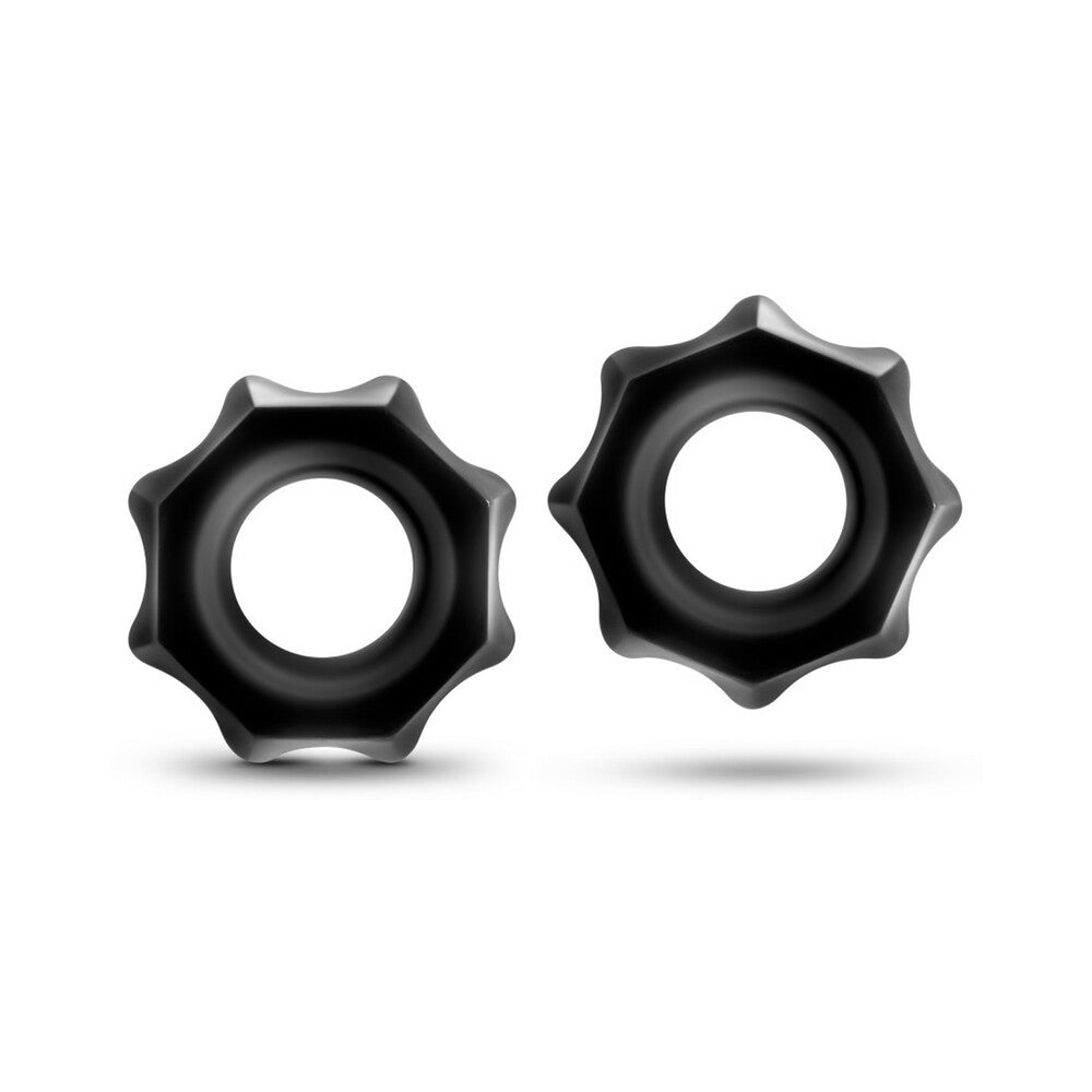 Blush Stay Hard Nutz Cockring 2-Pack Black - Fantasies Boutique