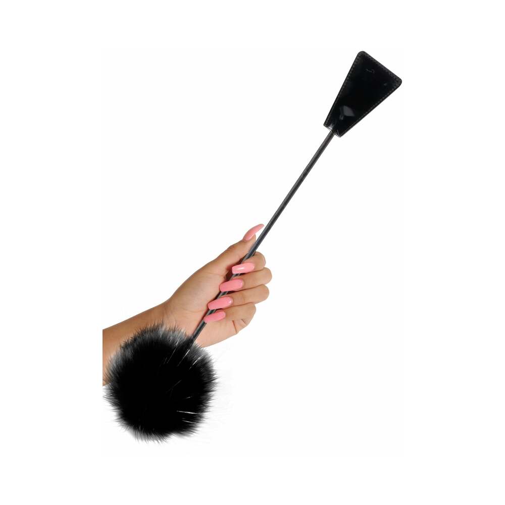 Fetish Fantasy Series Limited Edition Feather Crop Black - Fantasies Boutique