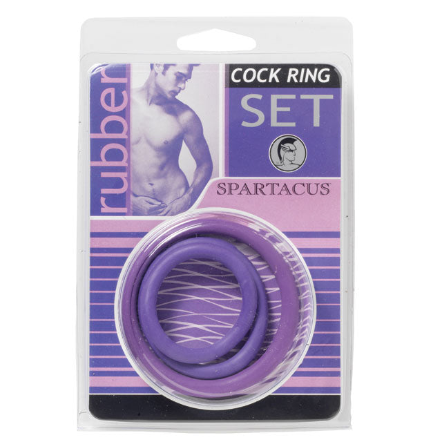 Spartacus Cock Ring Set (3 Rings/Purple) - Fantasies Boutique