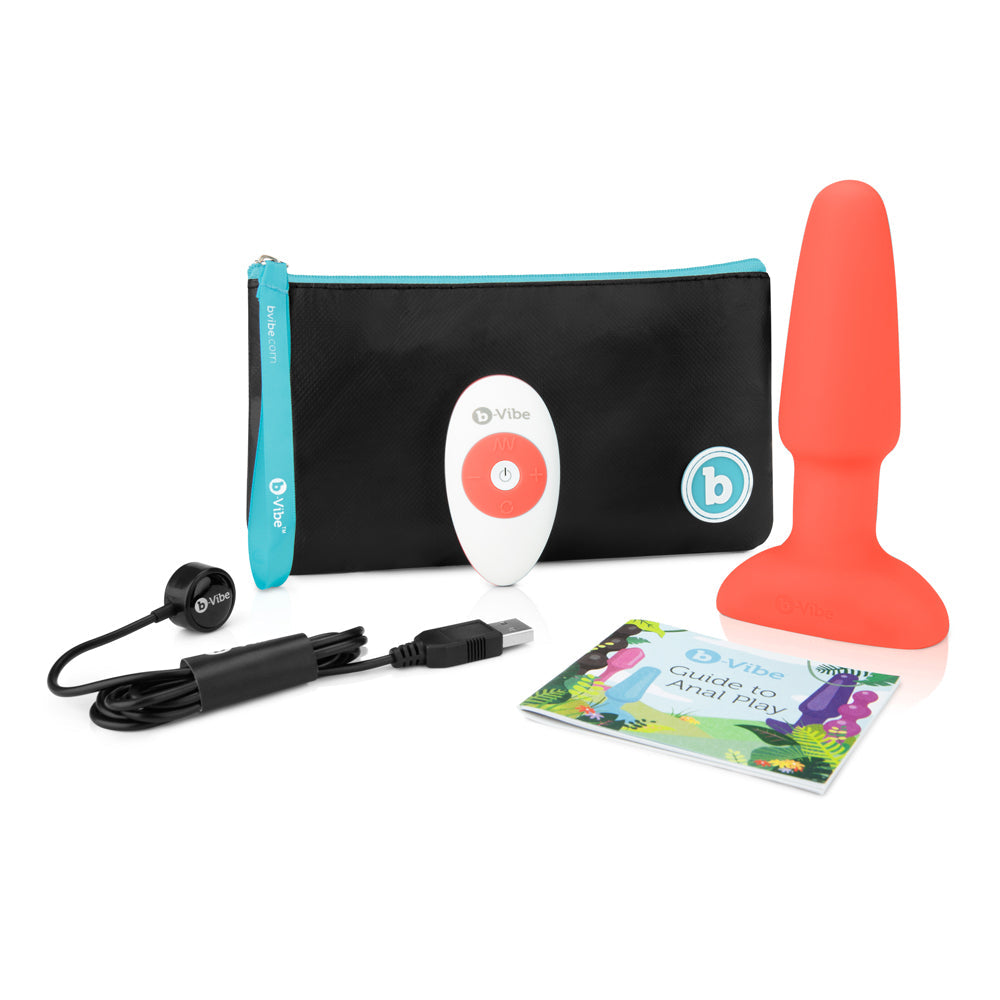 b-Vibe Rimming 2 Rotating and Vibrating Remote Control Plug Orange - Fantasies Boutique