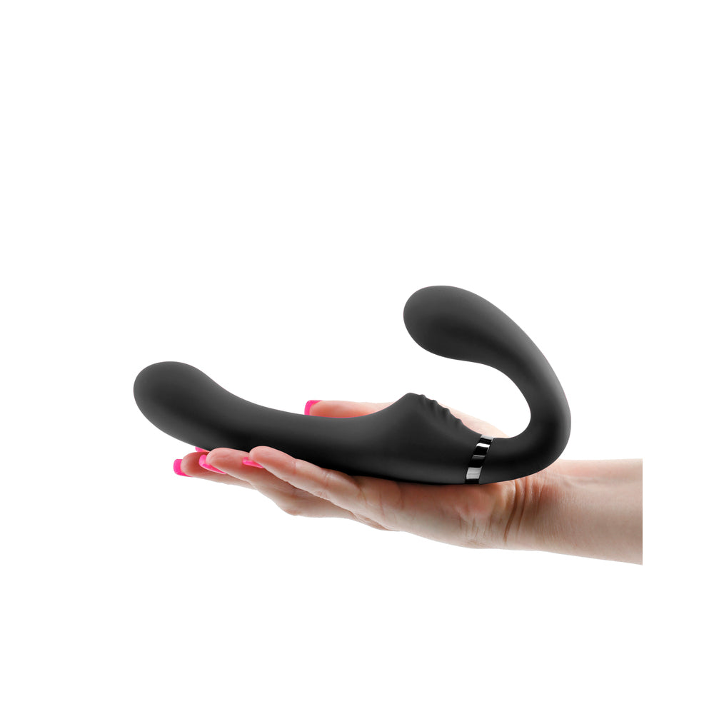 ShiShi Midnight Rider Vibrating Strapless Strap-On Black - Fantasies Boutique