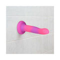 Addiction Rave Bendable 8 in. Silicone Dildo Glow in the Dark Pink Purple - Fantasies Boutique