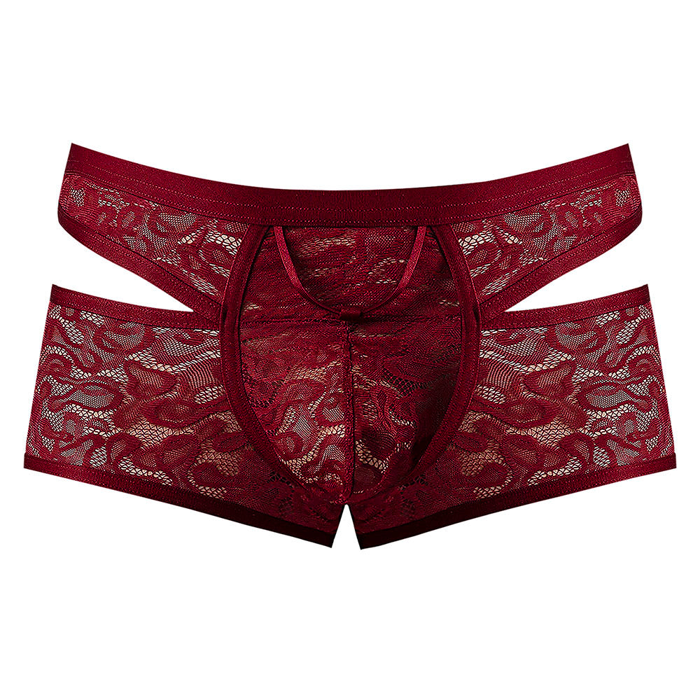 Male Power Lucifer Cutout Short Burgundy L
