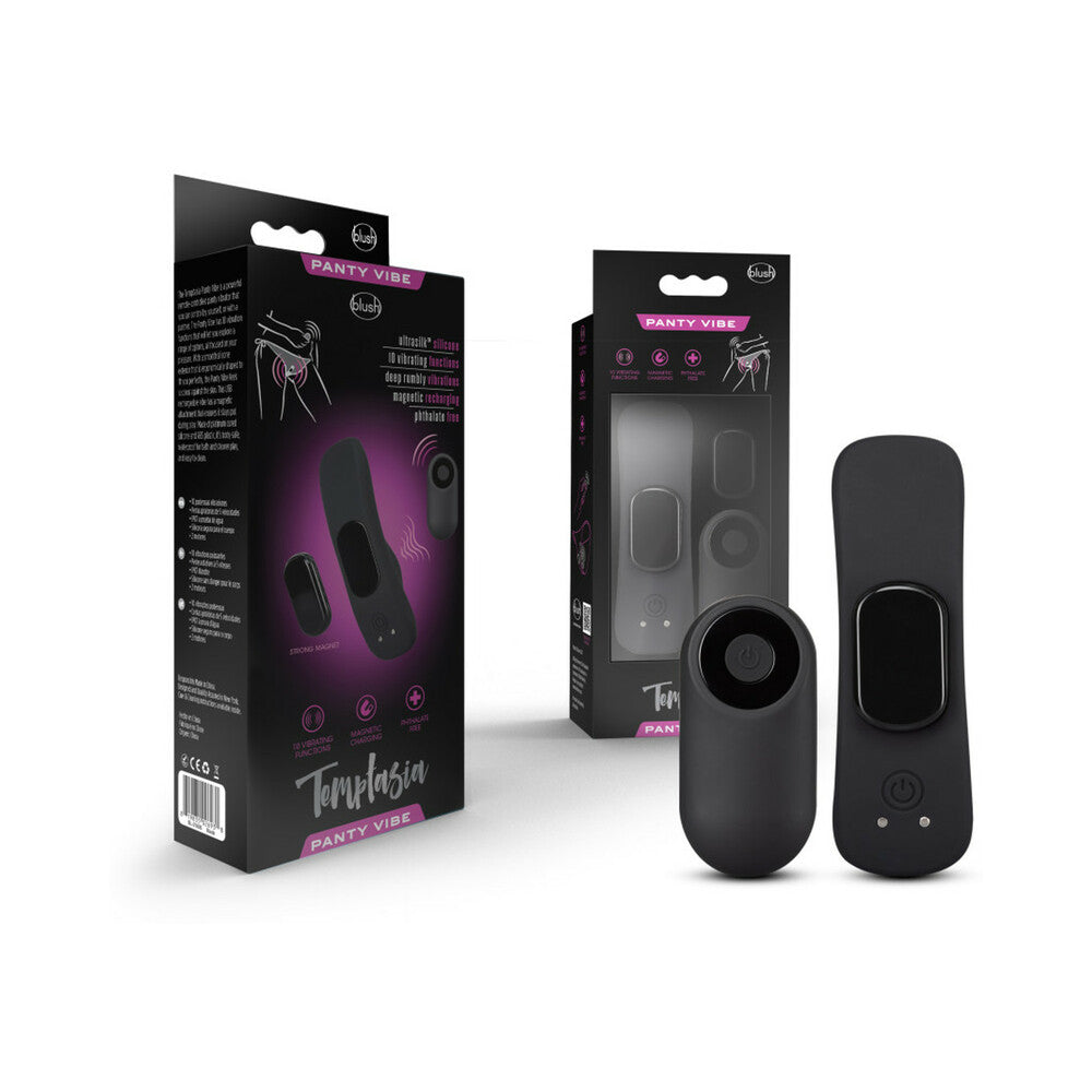 Temptasia Panty Vibe Rechargeable Remote-Controlled Silicone Wearable Vibrator Black - Fantasies Boutique