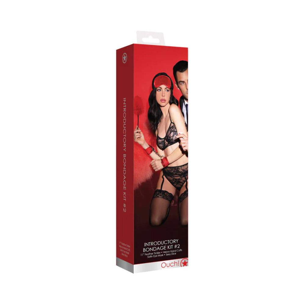 Ouch! 4-Piece Introductory Bondage Kit #2 Red - Fantasies Boutique