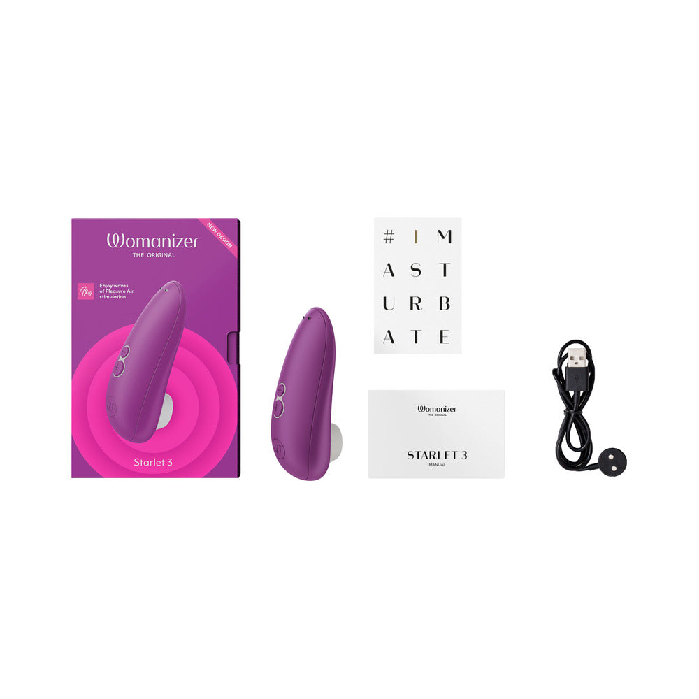 Womanizer Starlet 3 Rechargeable Silicone Compact Pleasure Air Clitoral Stimulator Violet - Fantasies Boutique