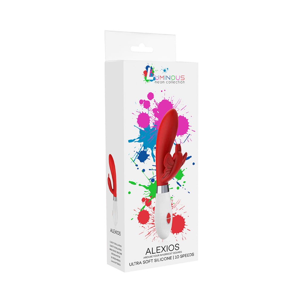 Luminous Alexios 10-Speed Silicone Dual Stimulation Vibrator Red - Fantasies Boutique