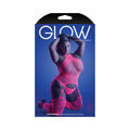 Fantasy Lingerie Glow Captivating High Neck Halter Bodystocking & G-String Set Neon Pink Queen Size - Fantasies Boutique
