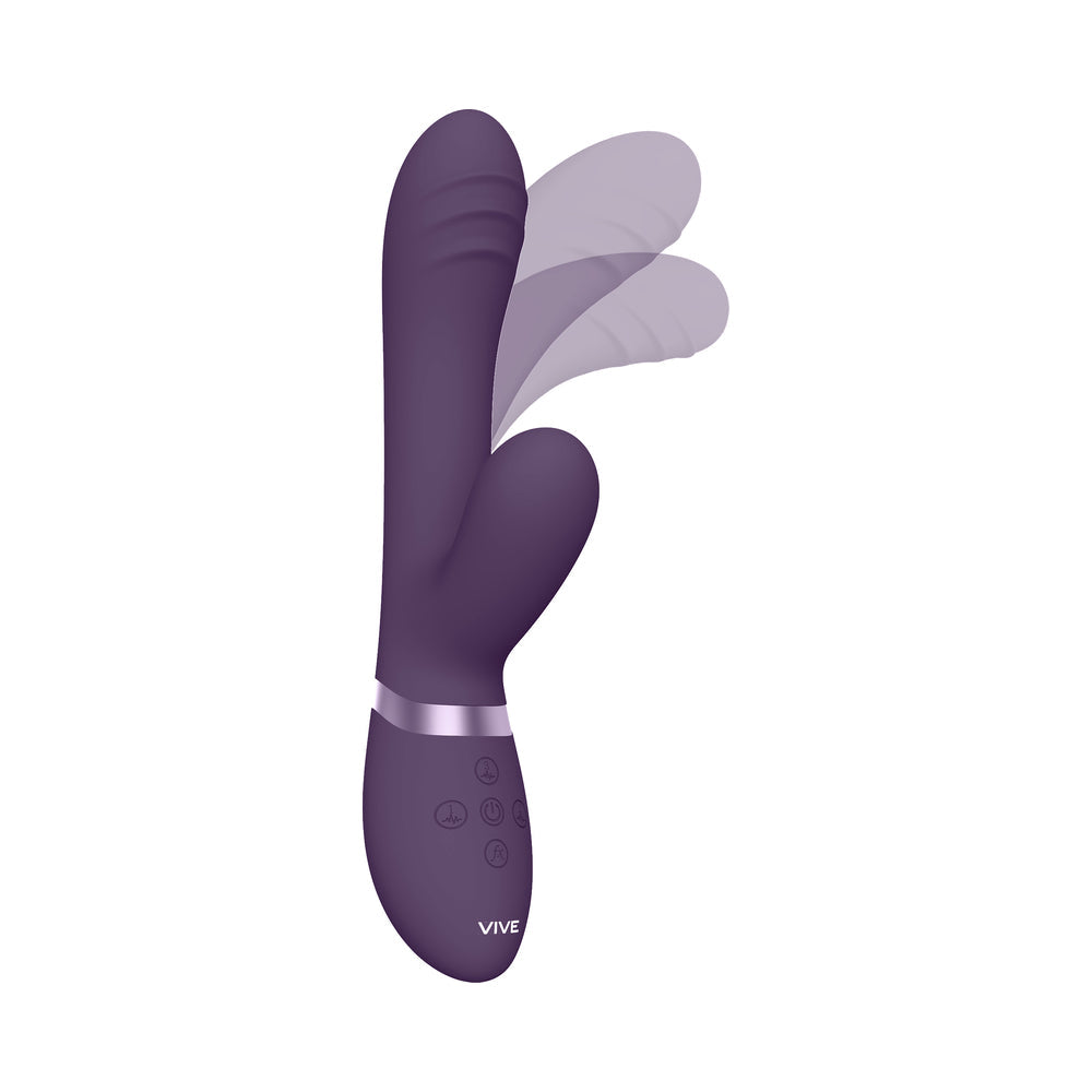 VIVE TANI Rechargeable Finger Motion With Pulse-Wave & Vibrating Silicone Dual Stimulator Purple - Fantasies Boutique