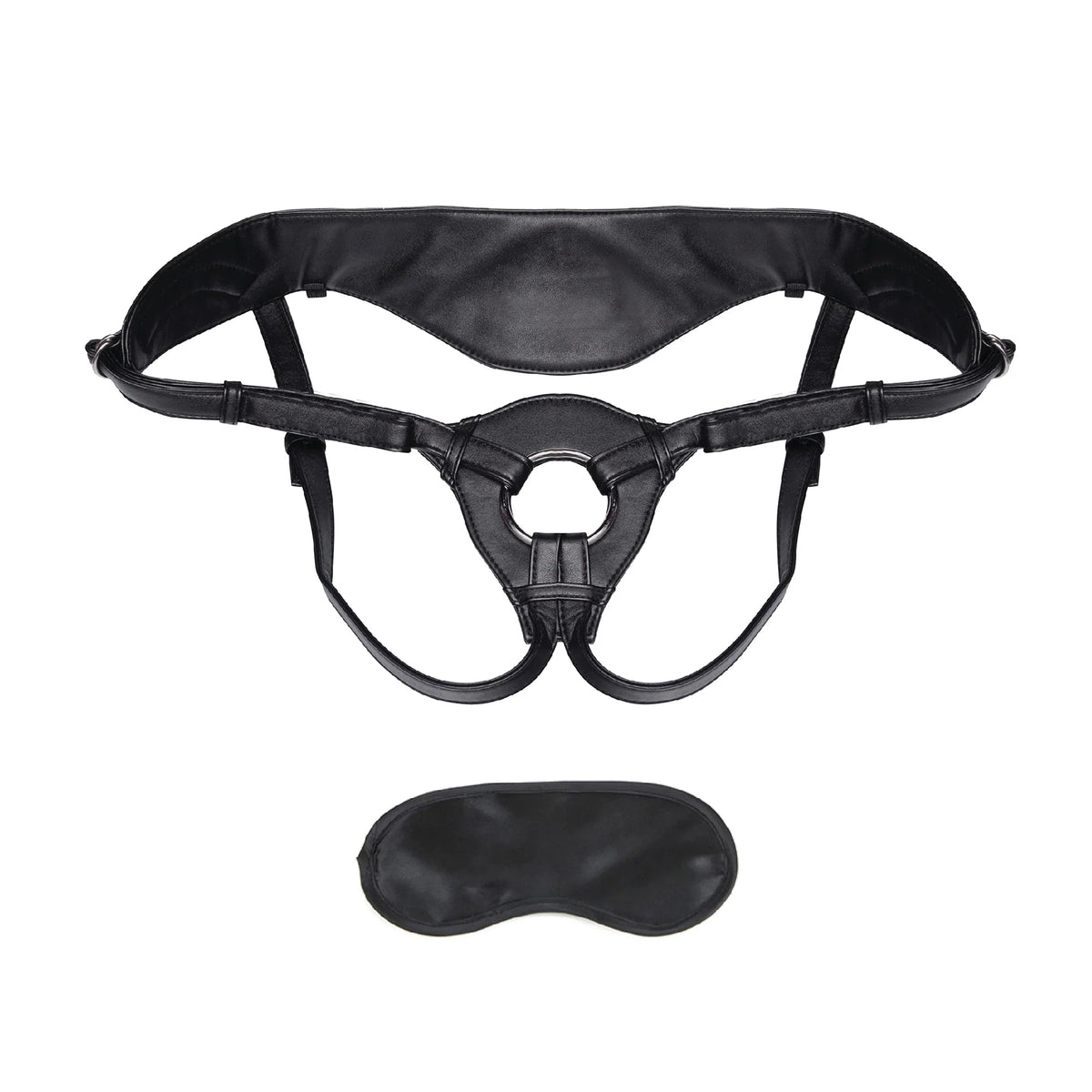 Lux Fetish Patent Leather Strap-On Harness Black - Fantasies Boutique