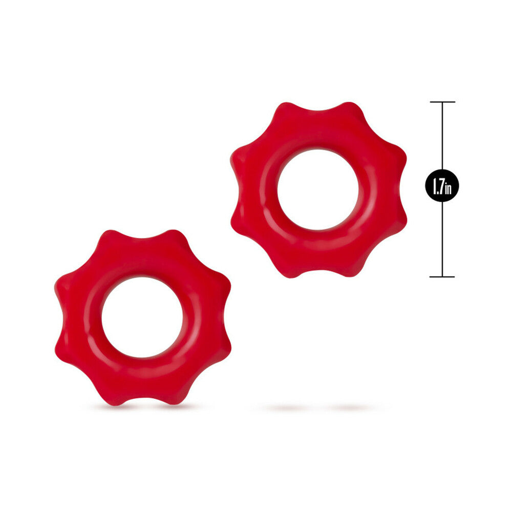 Blush Stay Hard Nutz Cockring 2-Pack Red - Fantasies Boutique