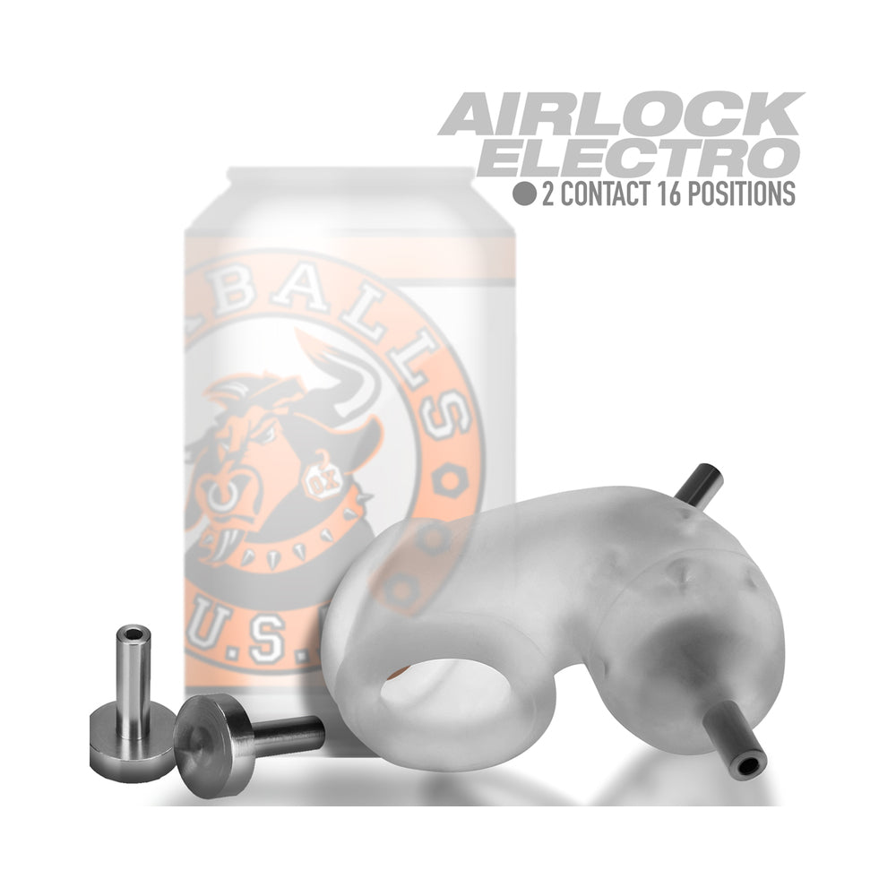 OxBalls Airlock Electro Air-Lite Vented Chastity Clear Ice