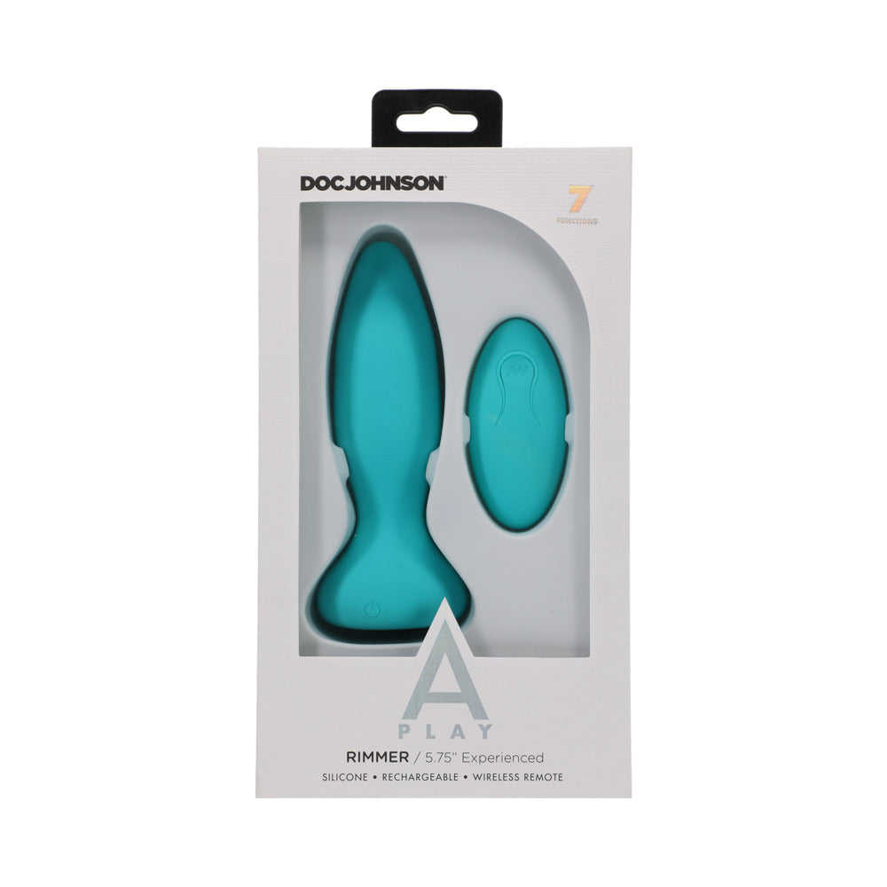 A-Play Rimmer Experienced Rechargeable Silicone Anal Plug with Remote Teal - Fantasies Boutique