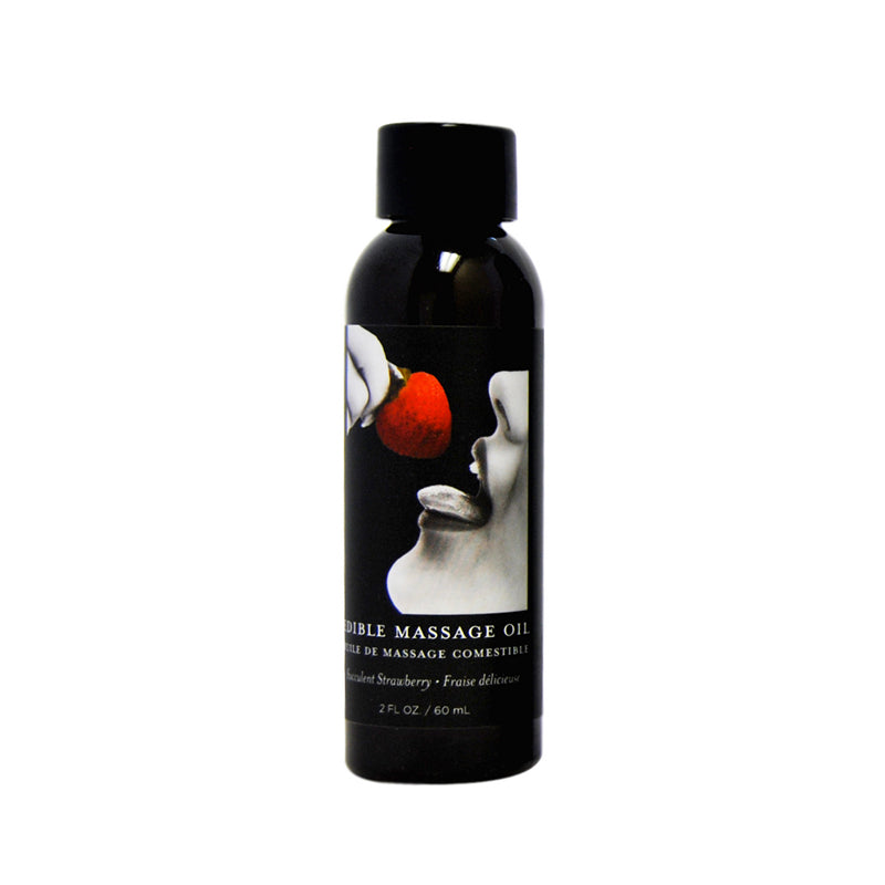 Earthly Body Edible Massage Oil Strawberry 2oz - Fantasies Boutique