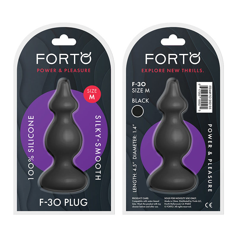 Forto F-30 Pointer Silicone Anal Plug Medium Black - Fantasies Boutique