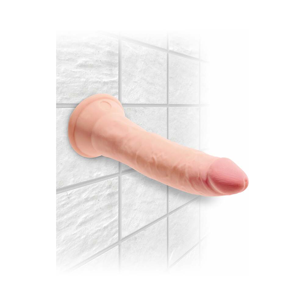 King Cock Plus 7 in. Triple Density Cock Realistic Dildo With Suction Cup Beige - Fantasies Boutique