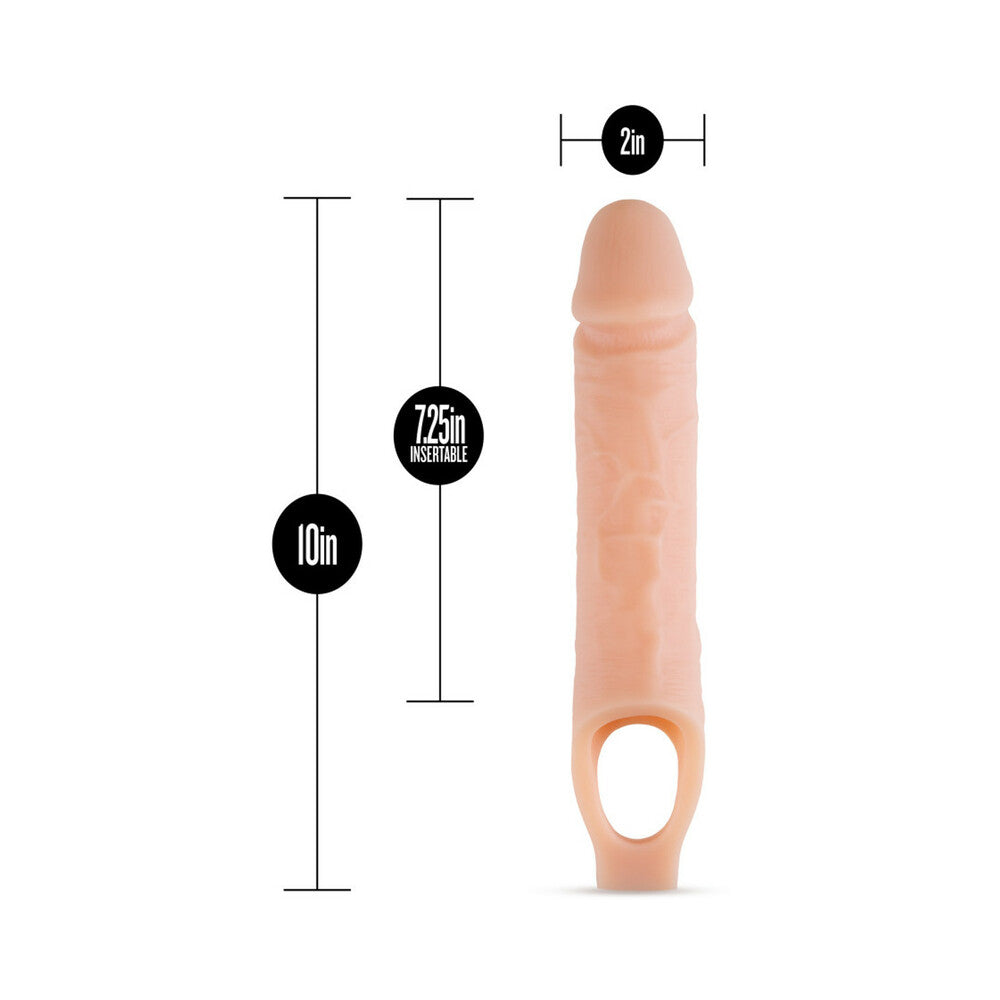 Blush Performance Plus 10 in. Silicone Cock Sheath Penis Extender Sling Beige - Fantasies Boutique