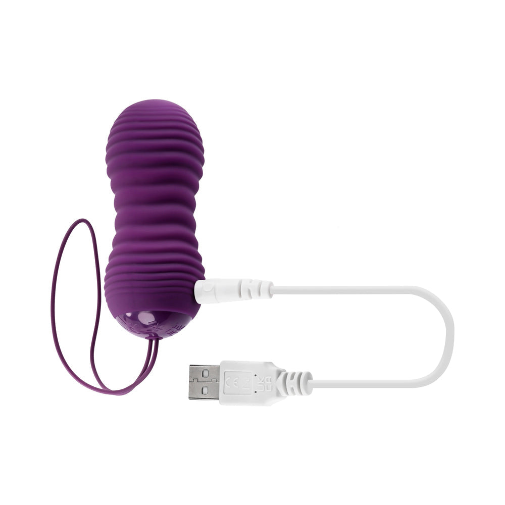 Evolved Eager Egg Rechargeable Remote-Controlled Thrusting Silicone Vibrator Purple - Fantasies Boutique