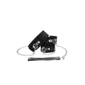 Ouch! Black & White Adjustable Velcro Collar With Leash & Wrist Cuffs Black