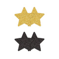 Pretty Pasties Glitter Stars Black/Gold 2 Pair