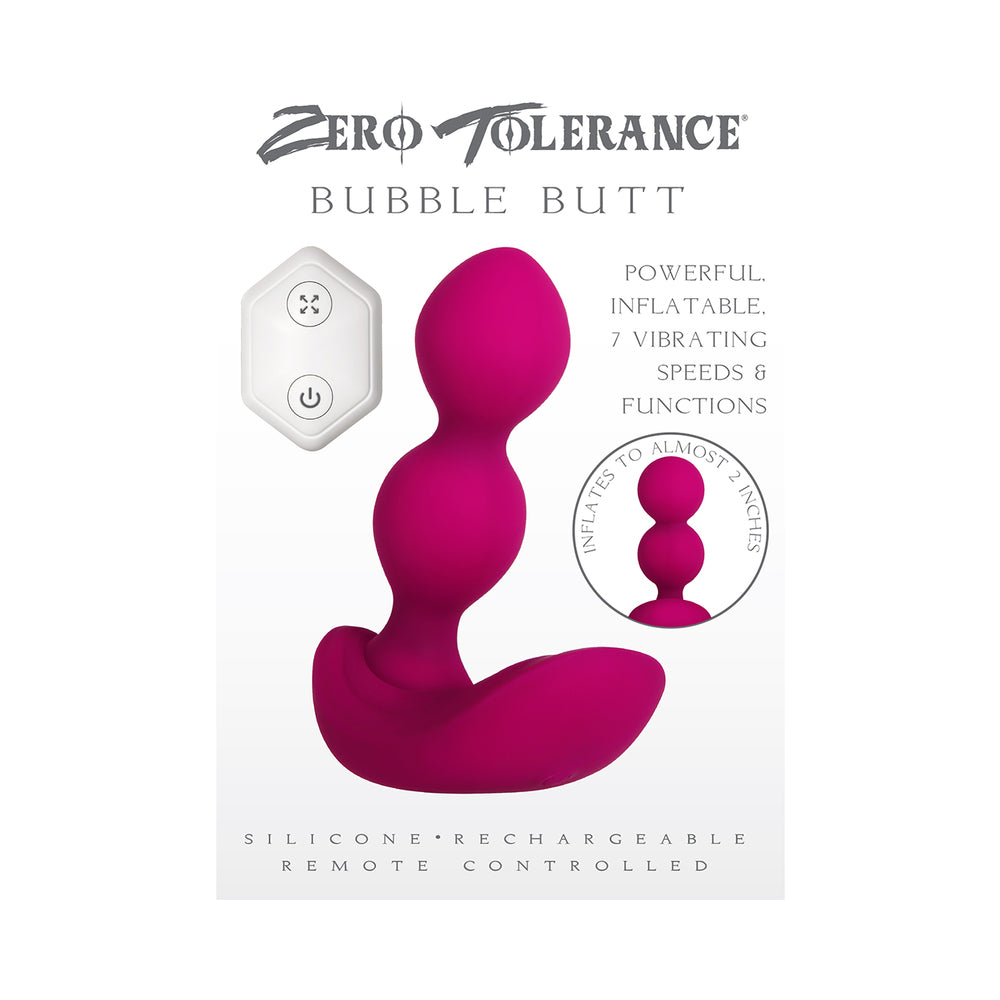 Zero Tolerance Bubble Butt Inflatable Vibrating Beaded Anal Plug Pink - Fantasies Boutique