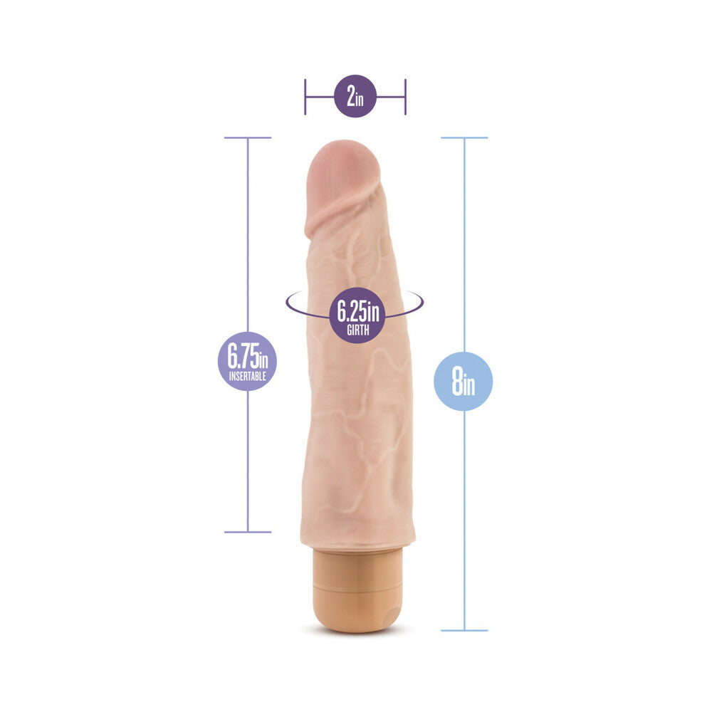 Dr. Skin Vibe 14 Realistic 8 in. Vibrating Dildo Beige - Fantasies Boutique